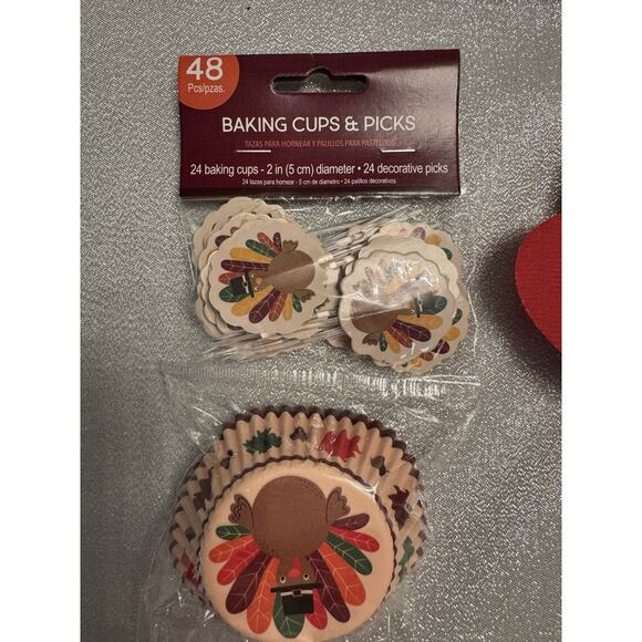 Thanksgiving Accessories Baking Cups Turkey Paper Placemats Kids Children - Picture 2 of 4